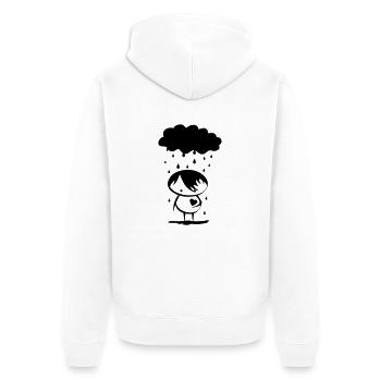 Emo - Unisex Premium Organic Zip Hoodie - white - Back - Thijin (182cm)