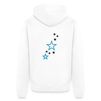 Stars - Unisex Premium Bio Zip Hoodie - Weiß - Hinten - Thijin (182cm)