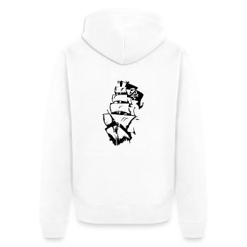Piratenschiff - Unisex Premium Bio Zip Hoodie - Weiß - Hinten - Thijin (182cm)