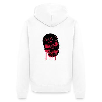 Skull Head skull blood zombie - Unisex Premium Organic Zip Hoodie - white - Back - Thijin (182cm)