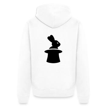 Zauberer - Unisex Premium Bio Zip Hoodie - Weiß - Hinten - Thijin (182cm)