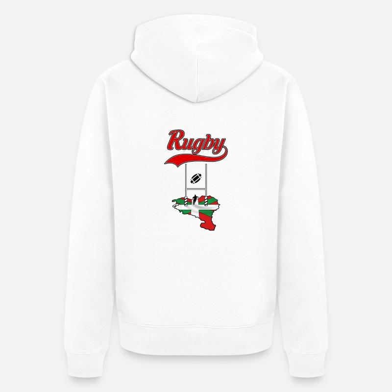 rugby basque - Veste à capuche bio Premium Unisexe - blanc