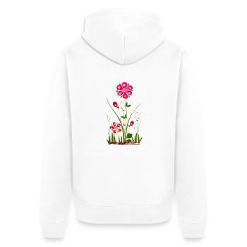 Garten Blumen, Blume Frühjahr, Sommer, Geburtstag - Unisex Premium Bio Zip Hoodie - Weiß - Hinten - Thijin (182cm)
