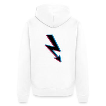 Foudre électrique 3d électricité énergie forte courant quatre-vingts - Veste à capuche bio Premium Unisexe - blanc - Dos - Thijin (182cm)