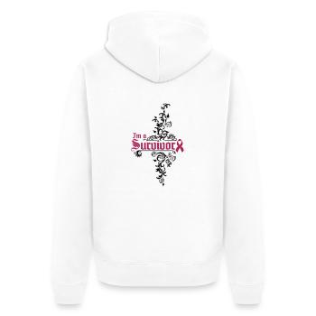 I'm a cancer survivor - Unisex Premium Bio Zip Hoodie - Weiß - Hinten - Thijin (182cm)