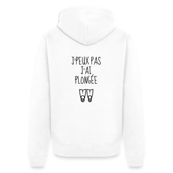 Tauchen / Taucher / Diving / Scuba Diving - Unisex Premium Bio Zip Hoodie - Weiß - Hinten - Thijin (182cm)