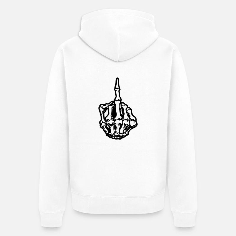 middlefinger_skull_01 - Veste à capuche bio Premium Unisexe - blanc