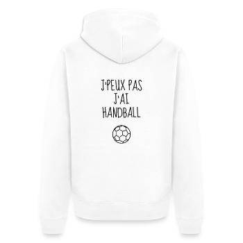 Handball Handballer Handballeur Sport Winner - Unisex Premium Organic Zip Hoodie - white - Back - Thijin (182cm)