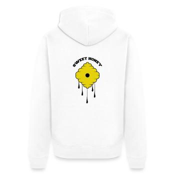 Sweet Honey - Unisex Premium Bio Zip Hoodie - Weiß - Hinten - Thijin (182cm)