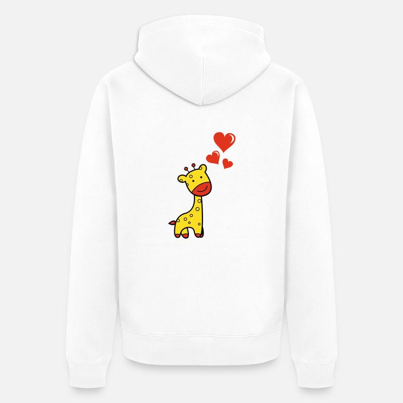 Girafe amoureuse - Veste à capuche bio Premium Unisexe - blanc