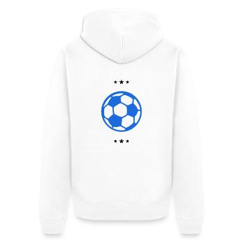 fussball - Unisex Premium Bio Zip Hoodie - Weiß - Hinten - Thijin (182cm)