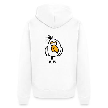 Perruche, perroquet, petit moineau, oiseau souriant - Veste à capuche bio Premium Unisexe - blanc - Dos - Thijin (182cm)
