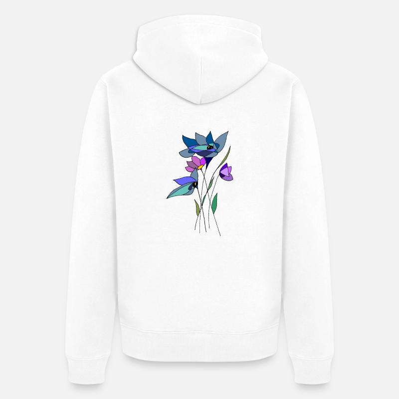 Fleur - Veste à capuche bio Premium Unisexe - blanc