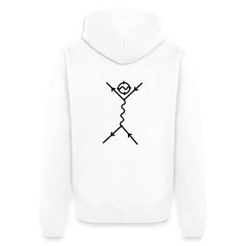 feyn-man - Unisex Premium Bio Zip Hoodie - Weiß - Hinten - Thijin (182cm)