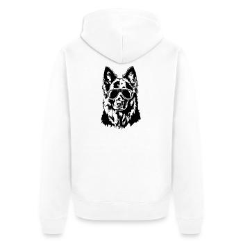 Berger allemand Cool Dogs Portrait Wilsigns - Veste à capuche bio Premium Unisexe - blanc - Dos - Thijin (182cm)