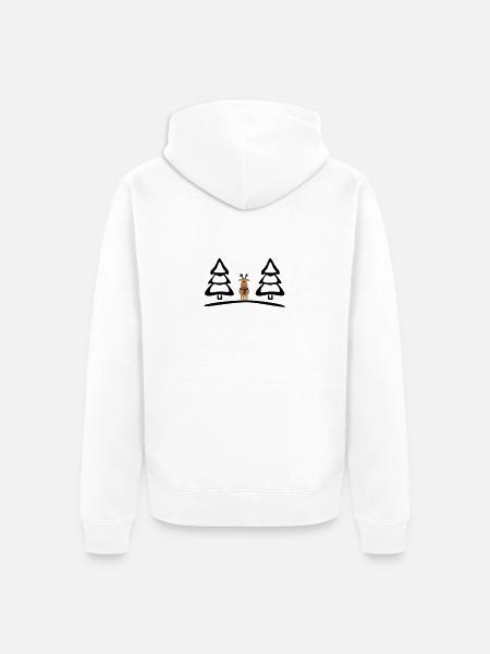 Weihnachten, Rentiere - Unisex Premium Bio Zip Hoodie - Weiß