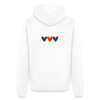 ICH HABE GERADE GEHEIRATET. Junggesellinnenabschied. VALENTINSTAG. PAAR - Unisex Premium Bio Zip Hoodie - Weiß - Hinten - Thijin (182cm)