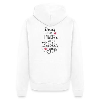 Omas sind Mütter mit Zuckerguss - Oma Geschenk - Unisex Premium Bio Zip Hoodie - Weiß - Hinten - Thijin (182cm)