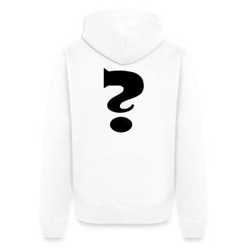 Question mark - Unisex Premium Organic Zip Hoodie - white - Back - Thijin (182cm)