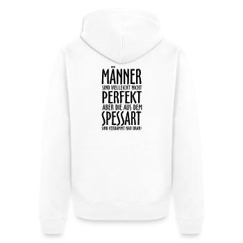 Männer aus dem Spessart - Unisex Premium Bio Zip Hoodie - Weiß - Hinten - Thijin (182cm)