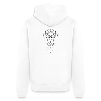 Dekorative Lotusblüte - Unisex Premium Bio Zip Hoodie - Weiß - Hinten - Thijin (182cm)