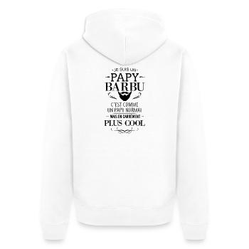 Papy Barbu - Veste à capuche bio Premium Unisexe - blanc - Dos - Thijin (182cm)