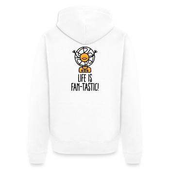 Sommer Sommerferien Das Leben ist fantastisch, fan - Unisex Premium Bio Zip Hoodie - Weiß - Hinten - Thijin (182cm)