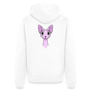 Sphynx Head Cat Propriétaire de chat - Veste à capuche bio Premium Unisexe - blanc - Dos - Thijin (182cm)
