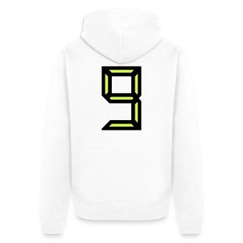 9. BIRTHDAY. HAPPY BIRTHDAY - Unisex Premium Organic Zip Hoodie - white - Back - Thijin (182cm)