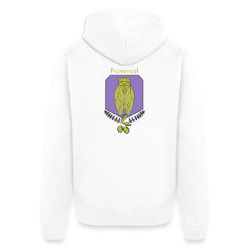 Provençal cicada with olives - Unisex Premium Organic Zip Hoodie - white - Back - Thijin (182cm)