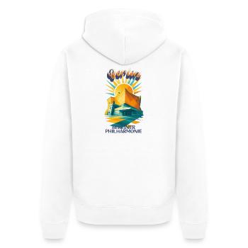 Berlin - BERLIN PHILHARMONIC - Urban Retro Dream - Unisex Premium Organic Zip Hoodie - white - Back - Thijin (182cm)