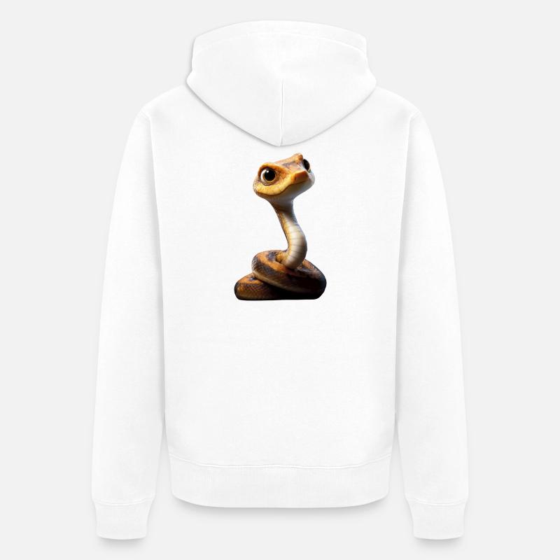 Schlange Python Kobra Klapperschlange Schlangen - Unisex Premium Bio Zip Hoodie - Weiß