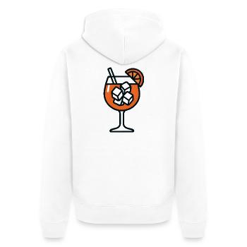 Party Spritz Glas Geschenkidee - Unisex Premium Bio Zip Hoodie - Weiß - Hinten - Thijin (182cm)