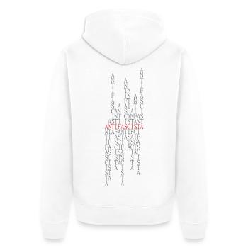 Antifascista Typo Collage rouge/gris - Veste à capuche bio Premium Unisexe - blanc - Dos - Thijin (182cm)