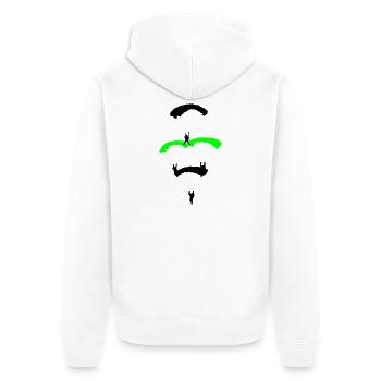 Fallschirm Diamant - Unisex Premium Bio Zip Hoodie - Weiß - Hinten - Thijin (182cm)