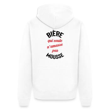 Rolling beer doesn't build foam - Unisex Premium Organic Zip Hoodie - white - Back - Thijin (182cm)