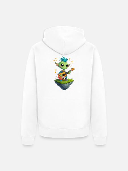 Green Goblin with Guitar - Unisex Premium Organic Zip Hoodie - white
