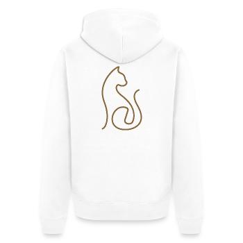 Cat Line Art Cats Design - Unisex Premium Organic Zip Hoodie - white - Back - Thijin (182cm)