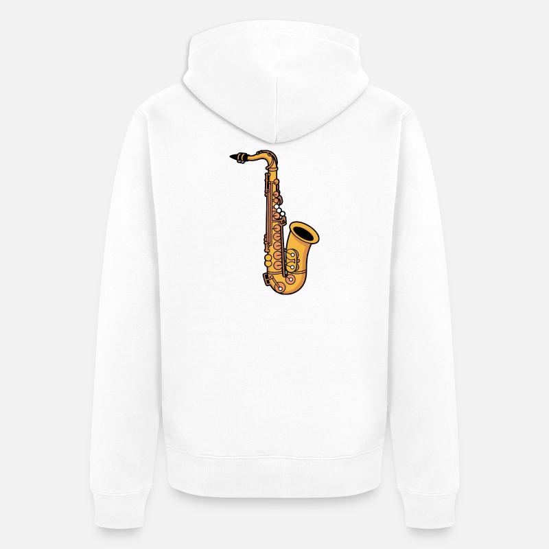Saxophone - Veste à capuche bio Premium Unisexe - blanc