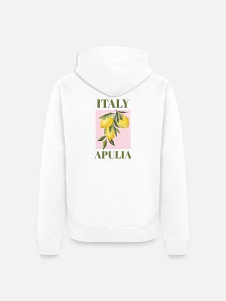 Italien Apulien Urlaub Strand Zitronen Apulien - Unisex Premium Bio Zip Hoodie - Weiß