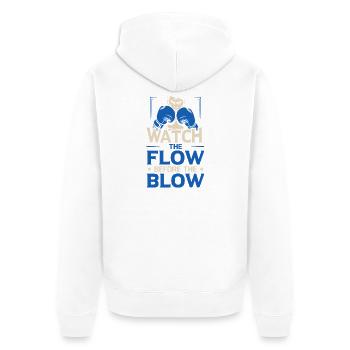 Watch The Flow Gloves Boxing Gloves - Unisex Premium Bio Zip Hoodie - Weiß - Hinten - Thijin (182cm)