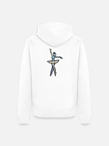 Azure Balletttänzer Silhouette - Unisex Premium Bio Zip Hoodie - Weiß