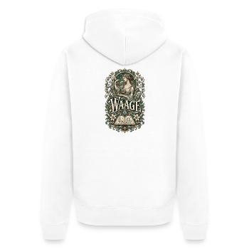 Waage – Harmonisch, charmant & ausgeglichen - Unisex Premium Bio Zip Hoodie - Weiß - Hinten - Thijin (182cm)