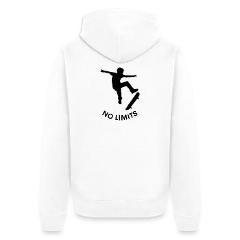 No Limits – Skateboard Dreams - Unisex Premium Organic Zip Hoodie - white - Back - Thijin (182cm)