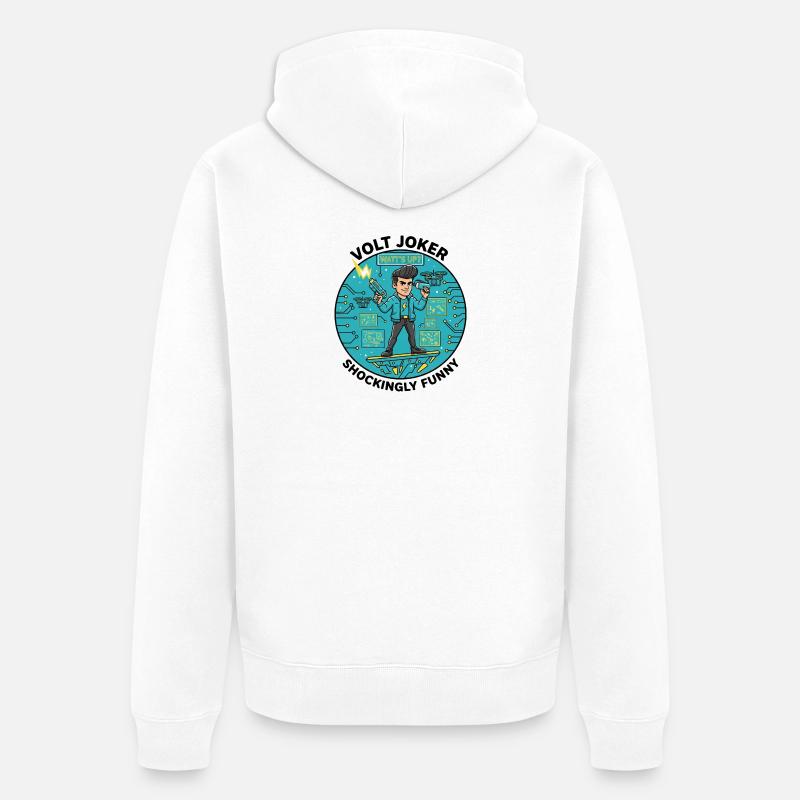 Watt's Up Elektronikheld - Unisex Premium Bio Zip Hoodie - Weiß