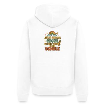 Motivational Back to School Saying - Unisex Premium Organic Zip Hoodie - white - Back - Thijin (182cm)