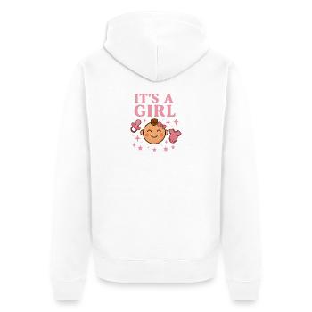 It's a Girl — Baby Happiness Pink - Unisex Premium Organic Zip Hoodie - white - Back - Thijin (182cm)