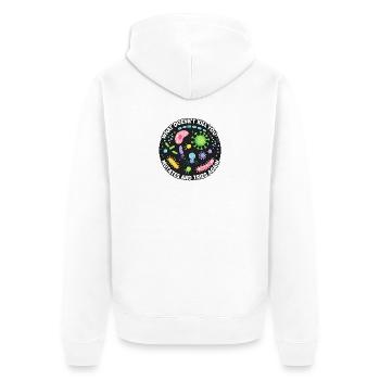 Mutations continue to fight – Biotech Humor - Unisex Premium Organic Zip Hoodie - white - Back - Thijin (182cm)