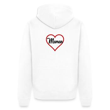 FÊTE DES MÈRES. MAMAN - Veste à capuche bio Premium Unisexe - blanc - Dos - Thijin (182cm)