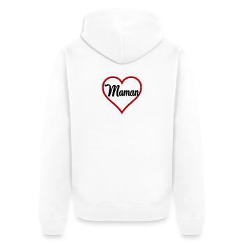 HERZ. MAMA. MUTTERTAG. PARTY. ALLES GUTE ZUM GEBURTSTAG - Unisex Premium Bio Zip Hoodie - Weiß - Hinten - Thijin (182cm)